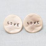 Love Word Circle Stud Earr..