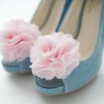 SALE-Chiffon flower shoe clips for bridal wedding