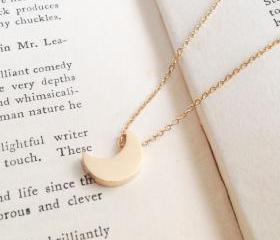 crescent moon Necklace in gold