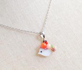 Cute Cat Silver plated chain Necklace