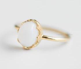 moon stone ring in gold plated