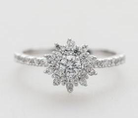 Delicate Cubic Zirconia wedding ring in silver,Bridal jewelry,Cocktail ring,