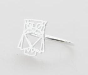 SILVER Owl adjustable ring