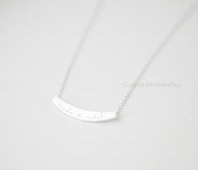 Make a Wish bar necklace in silver