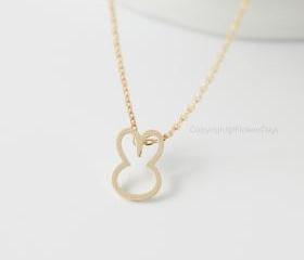 Cute Bunny Necklace in gold,Bunny Rabbit