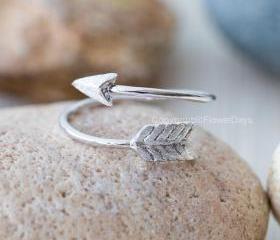 Arrow rings,adjustable ring in silver