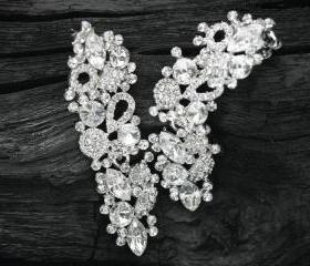 Gorgeous sparkle Clear white Swarovski crystal post drop earrings