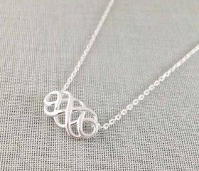 Tiny Celtic Knot infinity Necklace in silver