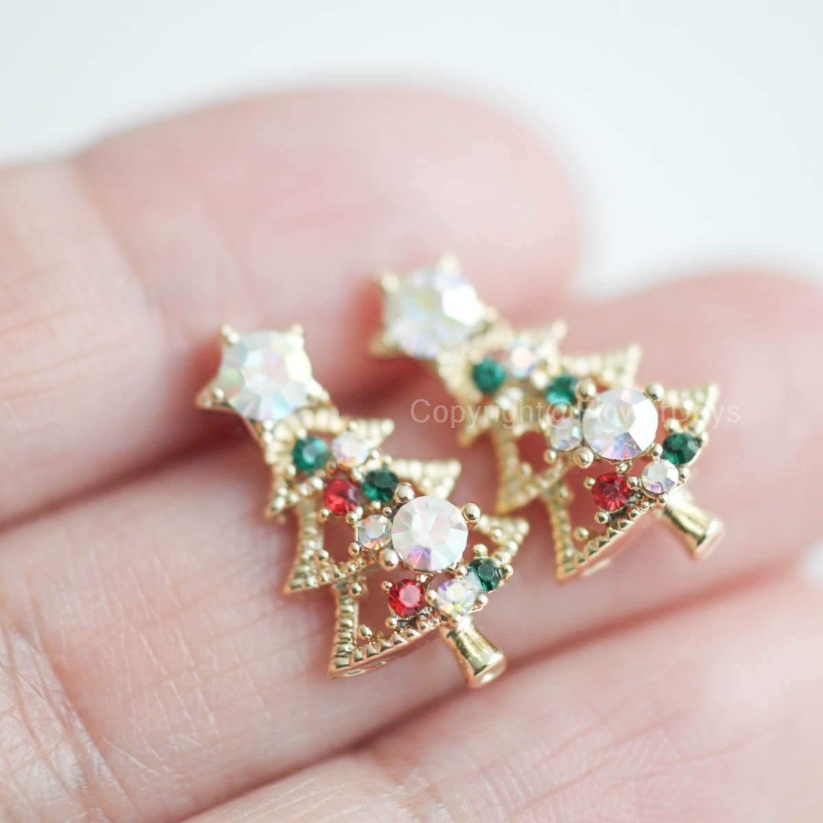 Christmas Tree Crystal Earrings Stud Earrings on Luulla